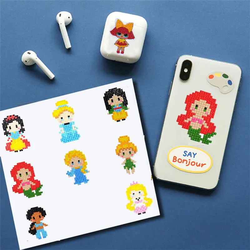 9 шт. 5D &quotсделай сам&quot для детей с героями мультфильмов платье