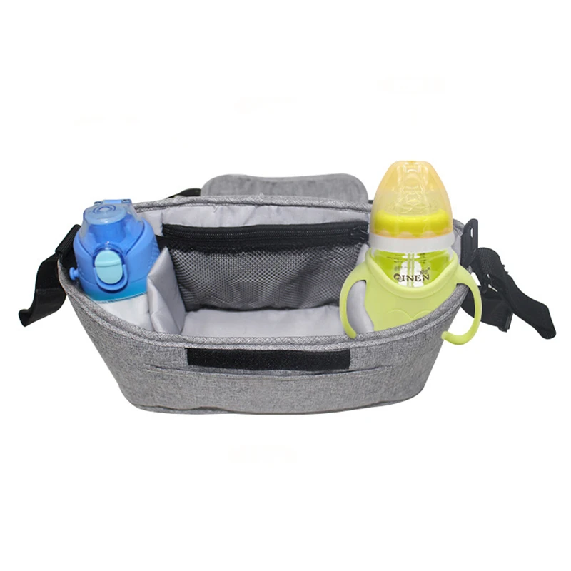 Organizador de cochecito de beb&eacute;, bolsa de pa&ntilde;ales con soporte para taza, accesorios para cochecito de beb&eacute;, gran oferta-4