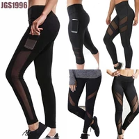 jgs1996 sexy women leggings gothic insert mesh design trousers pants big size black capris sportswear new fitness leggings