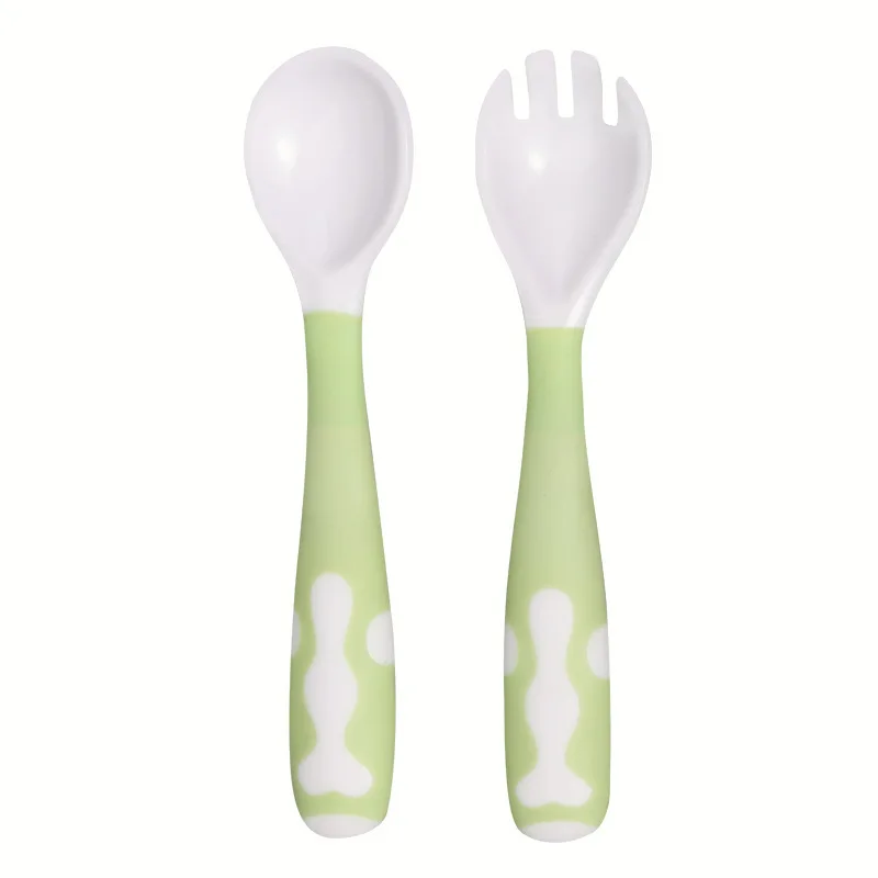 

Baby Feeding Training Spoon Food Grade PP Silicone Baby Spoon Bendable Spoon Baby Crooked Spoon Fork Kids Cutlery