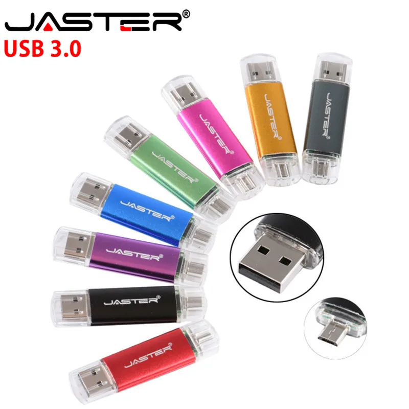 Флэш накопитель JASTER USB 3 0 OTG флэш 16 ГБ 32 64 двойной разъем Micro Usb для мобильного