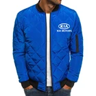 Зимний мужской пуловер KIA, куртки с принтом логотипа автомобиля, мужские куртки, Высококачественная хлопковая однотонная полосатая хлопковая одежда в стиле Харадзюку