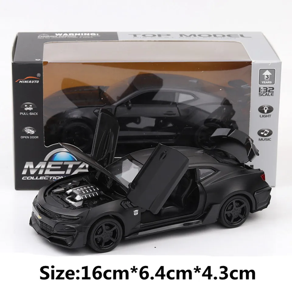 

High quality car model alloy 1:32 Camaro sports cars pull back diecasts 4 door toys light adult collection toy Car Model gift