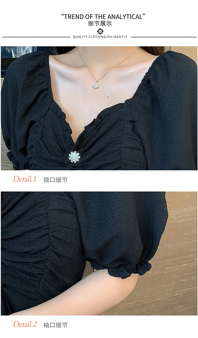 

Women's Dress Short Sleeve V-neck Dresses New Solid Color Sexy Summer Draw Back Fashion Casual Houthion