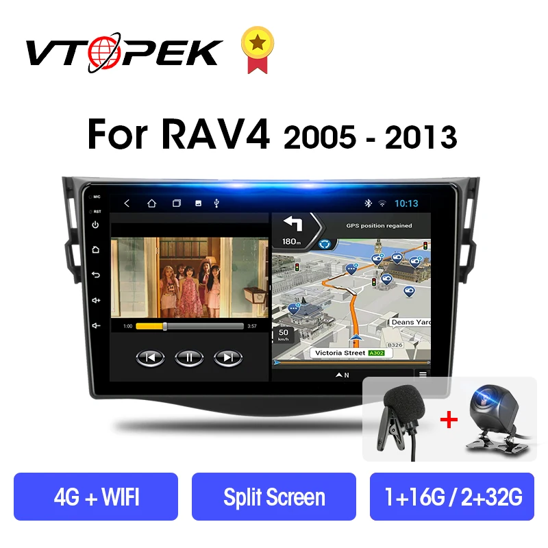 VTOPEK Android 9 0 T3L для Toyota RAV4 Rav 4 2005 2013 автомобильный радиоприемник Multimidia видео плеер