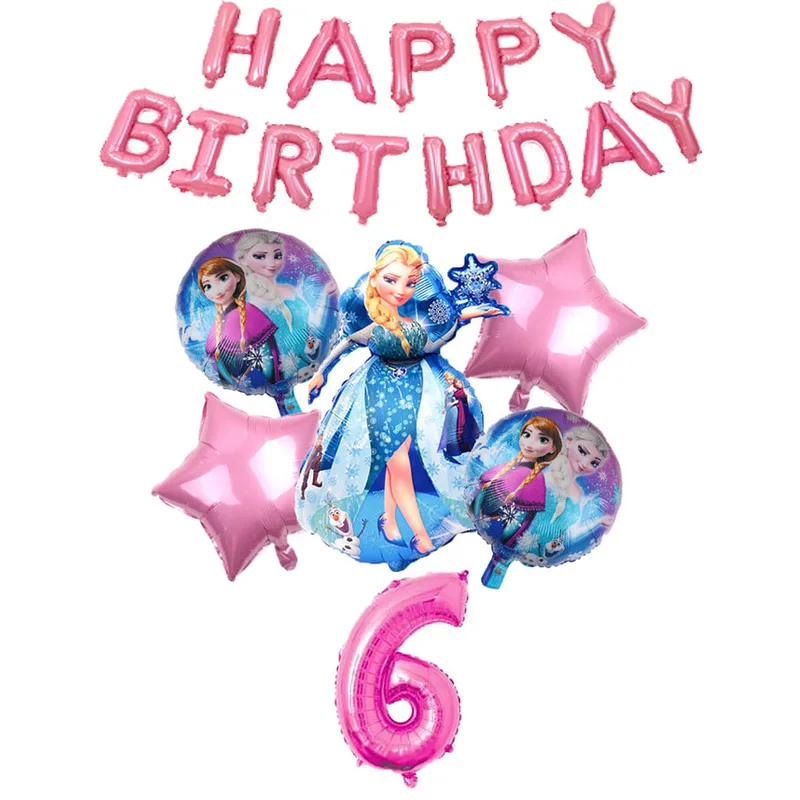 27 шт/лот с днем рождения Эльза Анна прайс алюминиевые воздушные шары из фольги в