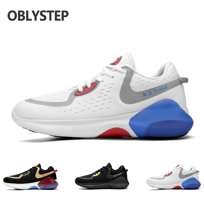 

OBLYSTEP Men's Running Shoes Lightweight Comfortable Walking Shoes Breathable Lace-up Large Size Sports Shoes