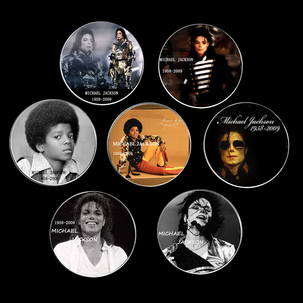 

8pcs/lot The New Commemorating Superstar Mike Jackson Collection Arts Gifts Souvenir Home Decoration Us Coins