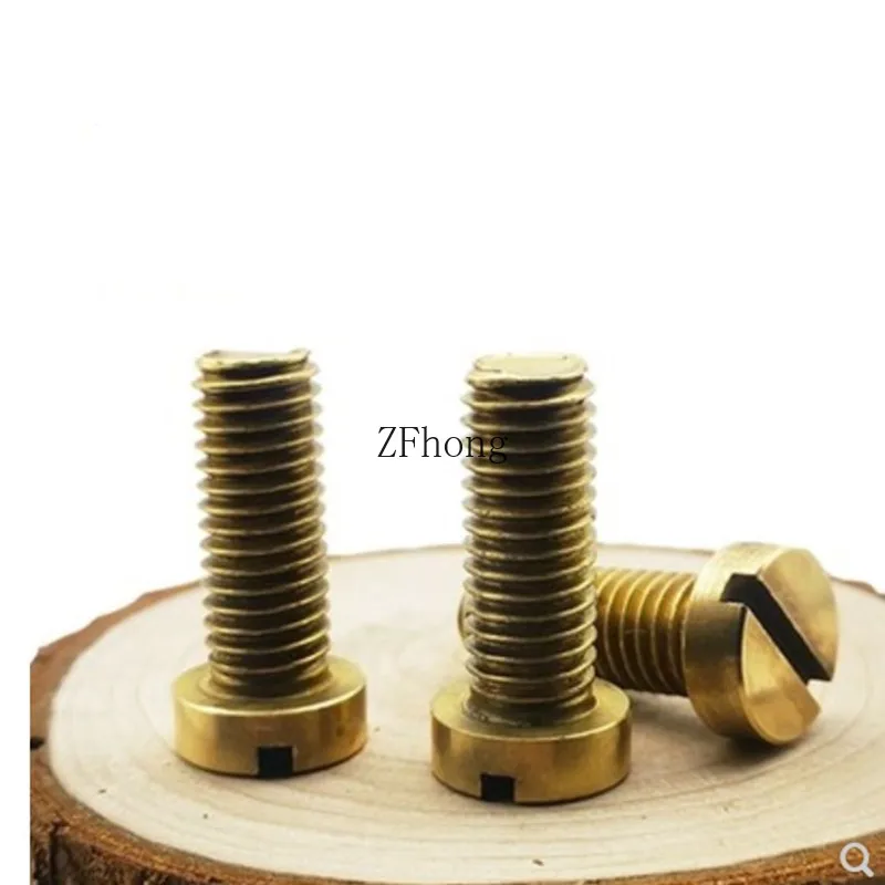 Латунный винт с шлицевой головкой латунный болт из сыра m1.2 m1.4 m1.6 M2 M2.5 M3 M4 M5 DIN84 10 50