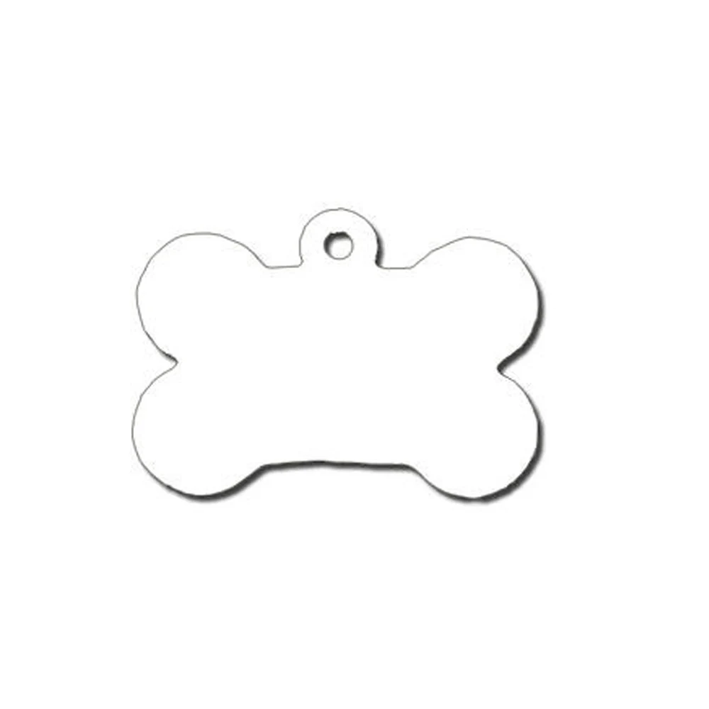 

Распродажа 2022, двухсторонняя белая алюминиевая сублимационная бирка для собак в форме кости с металлическими кольцами