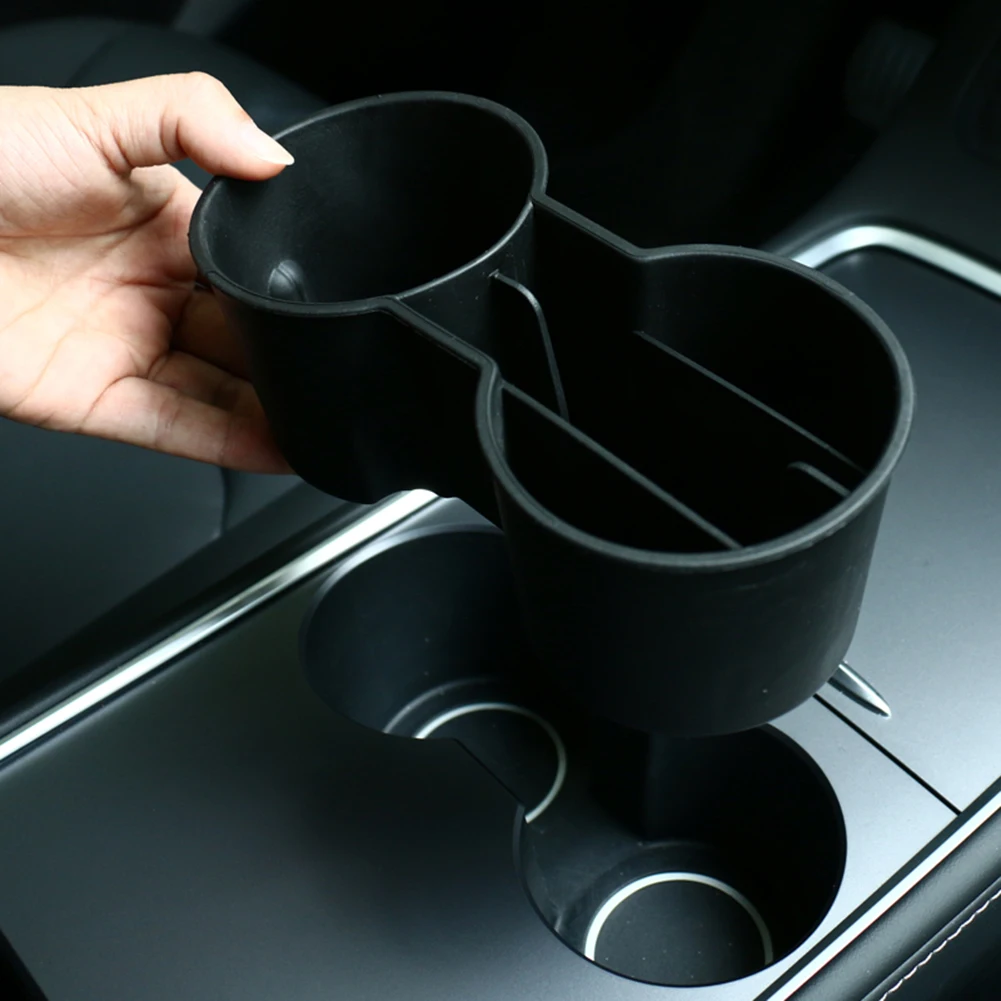 

Автомобильная центральная консоль держатель стакана для воды вставка для Tesla Model 3 Y 2021 автомобильный Внутренний органайзер для хранения нап...