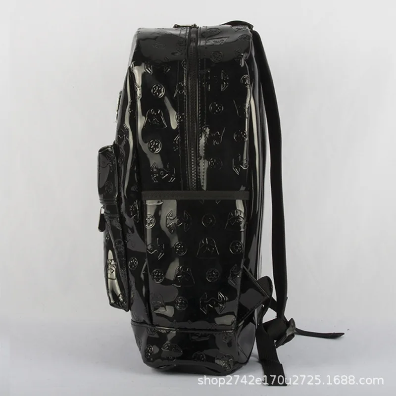 Star War Black Fashion Anime PU Backpacks Soft Leather School Backpack Casual Bags Student Travel Knapsack Unisex New