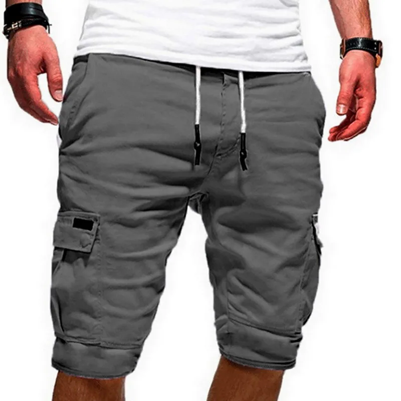 

New Mens Shorts Fitness Casual Drawstring Short Pants High Quality Shorts Men's Multi-pocket Sports Shorts