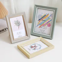 2pcs A4 Wooden Square Picture Frame Acrylic Glass Include Poster Photo Frames For Wall Hanging Photo Frame