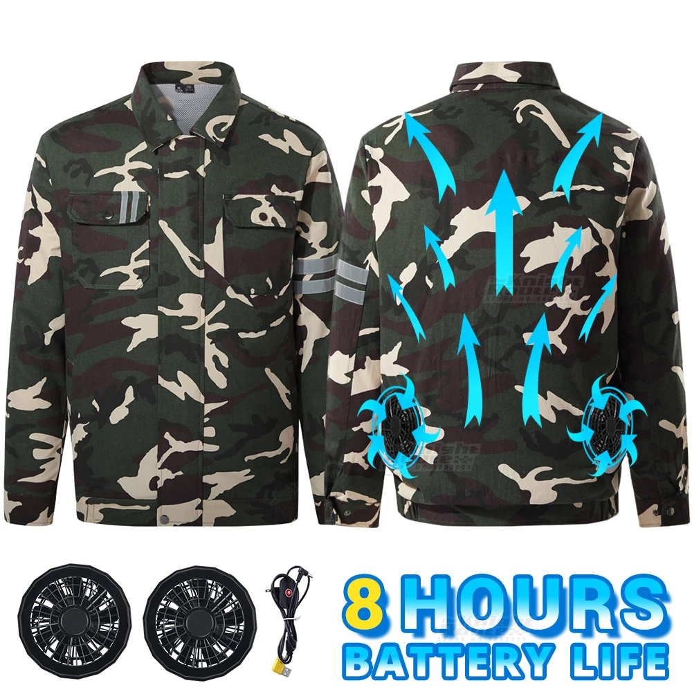 

Summer Cooling Fan Jacket Work Clothes Hiking Jacket USB Power Supply Heatstroke Protection Workwear Air Conditioning Clothing