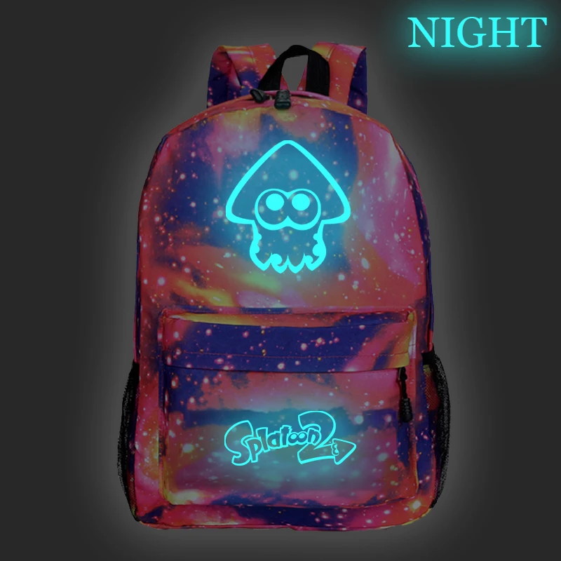 

Galaxy Luminous Splatoon Backpack for Teenager School Bags Boys Girls Rucksack Students Cool Bookbag Mens Casual Travel Bag