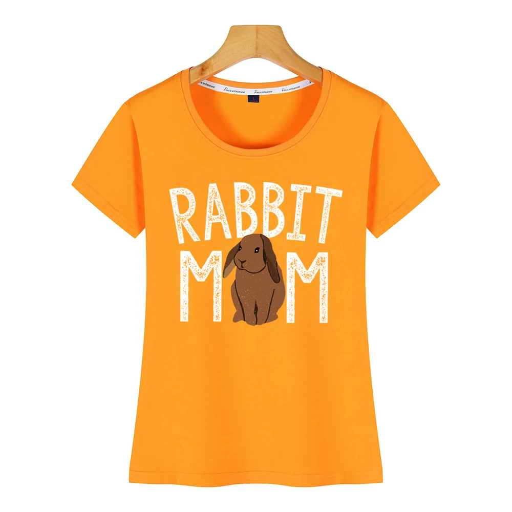 Tops T Shirt Women rabbit mom bunny lovers animal pet owners mama Funny Inscriptions Print Female Tshirt | Женская одежда