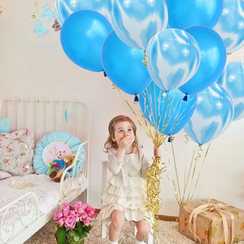 20 шт./лот латексные шары с белыми розовыми мраморными золотыми конфетти Детские