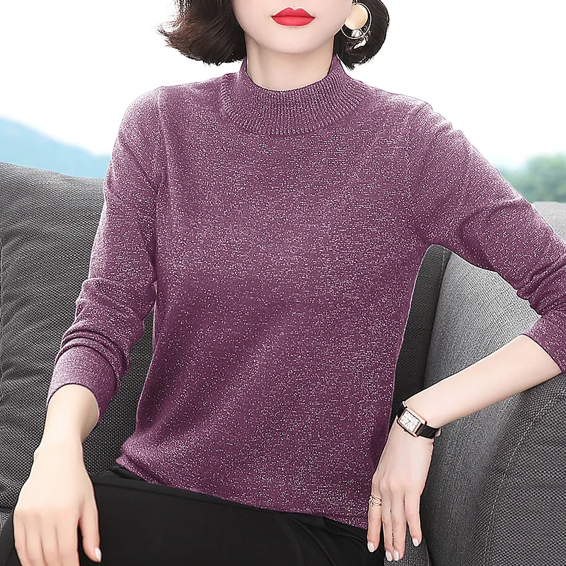 

2021 new autumn women loose wild spring and autumn shirt Long-sleeved sweater female Black