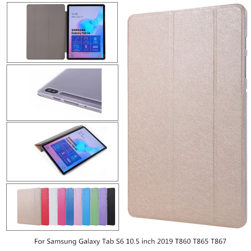 Слим 3 раза Прозрачный жесткий чехол из пластика с изображением + pu для Samsung Galaxy Tab