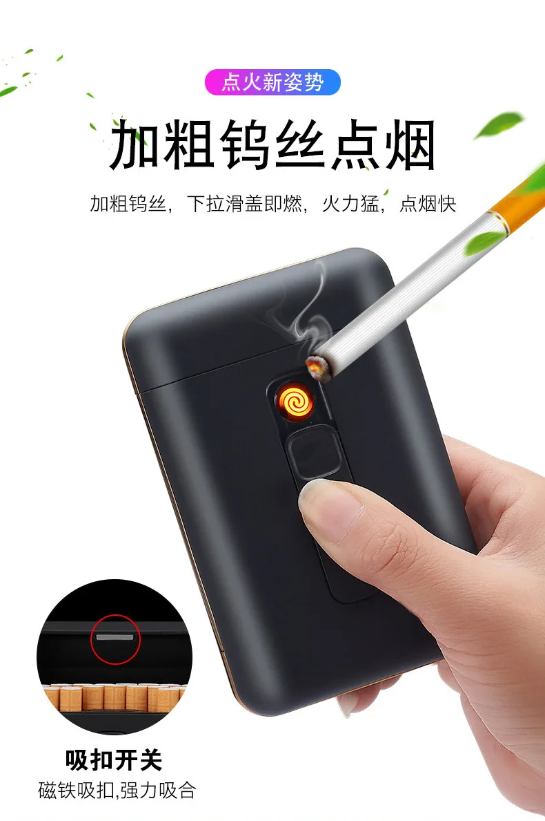Пластиковый Полный комплект из 20 стандартных сигарет/коробка с зажигалкой USB
