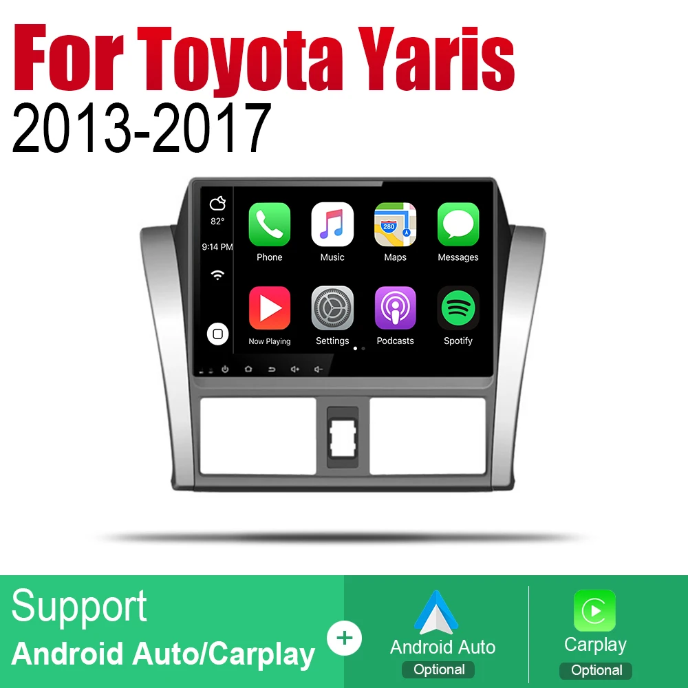 Автомагнитола для Toyota Yaris 2013 2014 2016 2017 2 Din Android Автомобильный плеер GPS-навигация