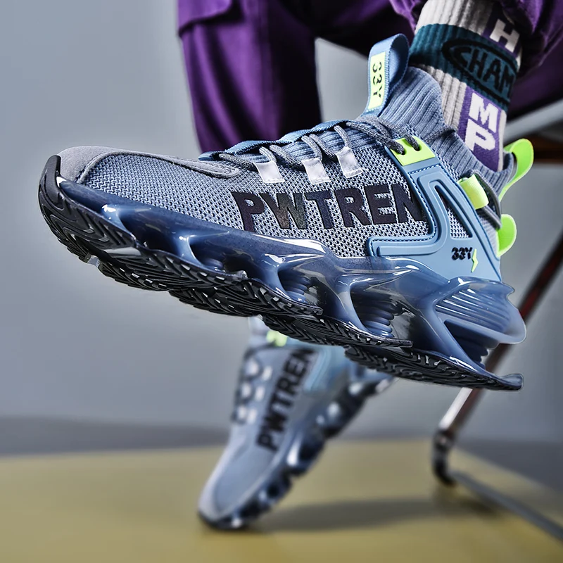 

summer Men Running Shoes Brand Designer Fluorescent Blade Sneakers Breathable Outdoor Training Sport Shoes Zapatillas Hombre