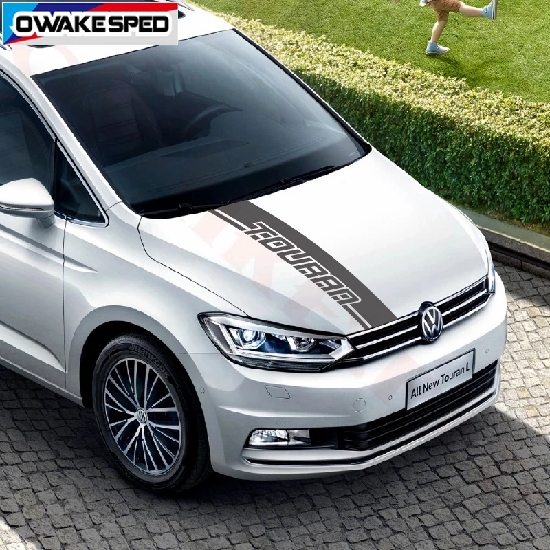 Для-Volkswagen Touran Автомобильная капота спортивные полосы декоративная наклейка авто