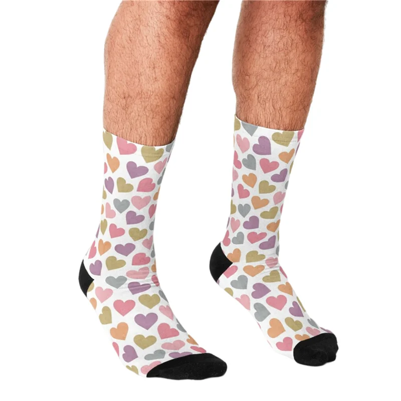 

Забавные мужские носки красочные сердца принт хип-хоп мужские счастливые носки милые уличные стильные сумасшедшие новые носки для мужчин