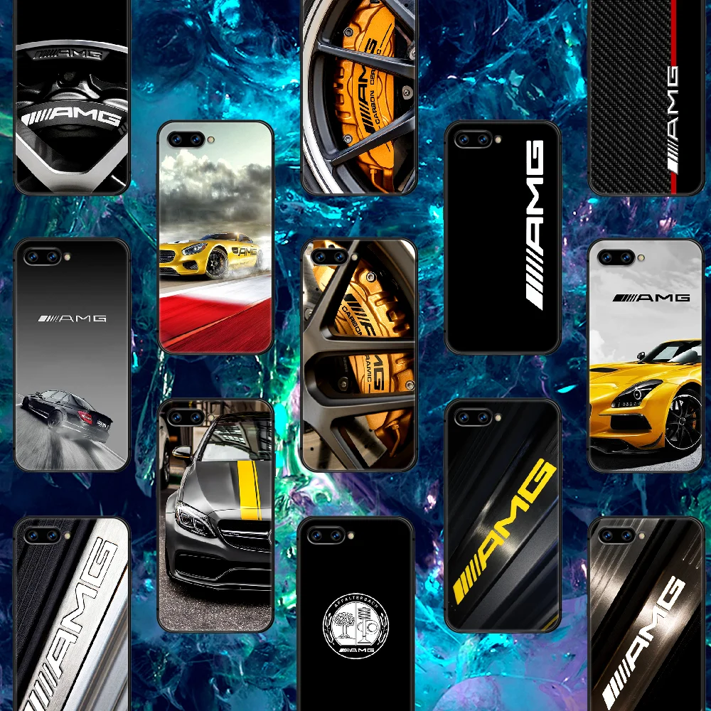 

AMG Sport Car Luxury Brand Phone Case For Huawei Honor 6A 7A 7C 8 8A 8X 9 9X 10 10i 20 Lite Pro Play black Shell Painting Cell