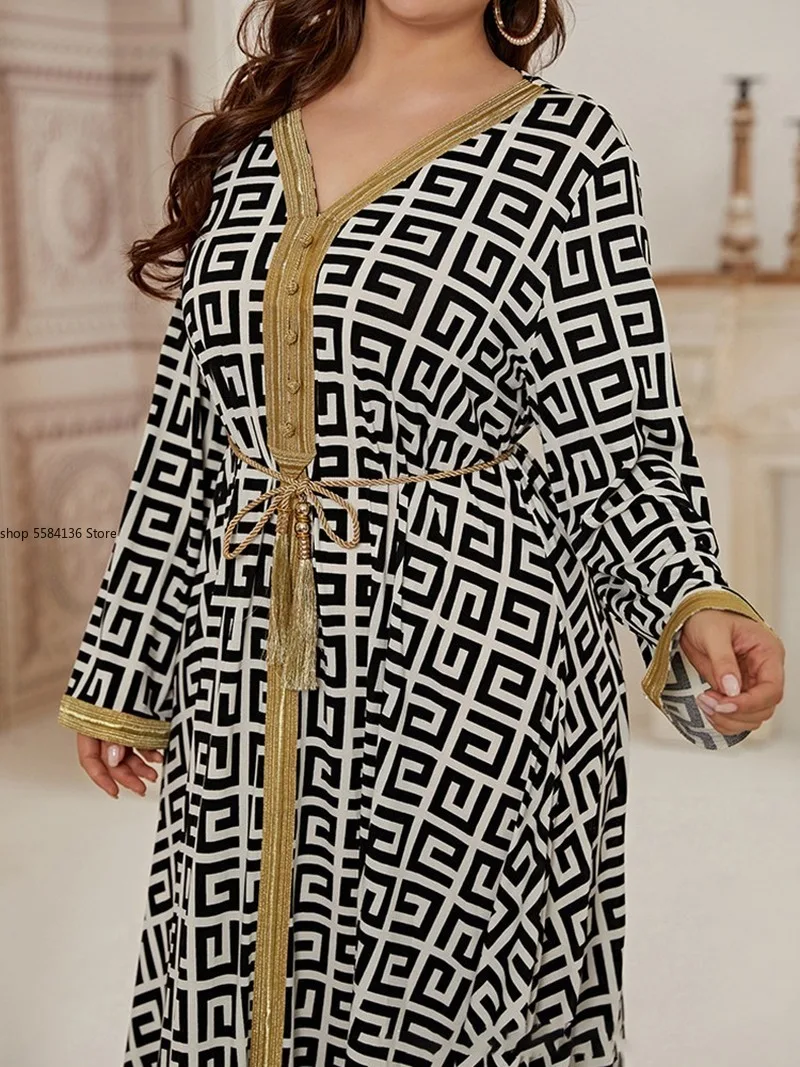 Мусульманская Мода размера плюс этнические платья макси платье для женщин 2021