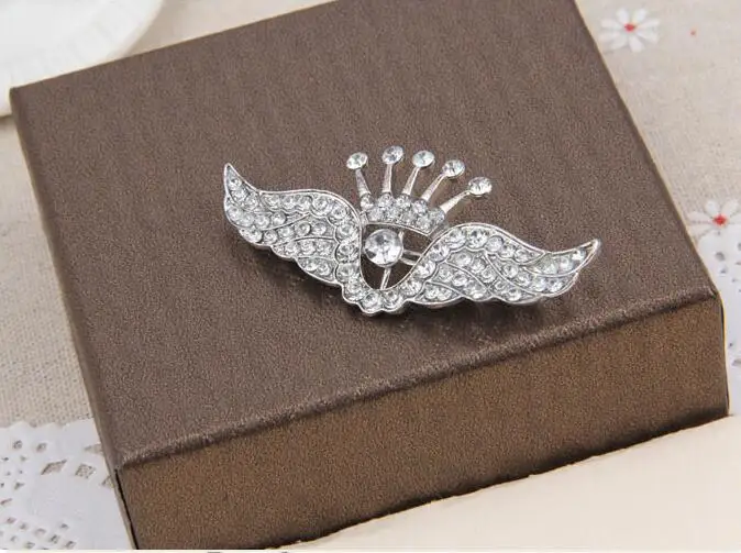 I Remiel Металлическая корона с крыльями ангела брошь для мужчин рубашка костюм