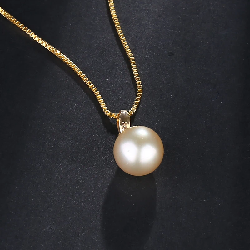 

XF800 подлинное ожерелье из 18-каратного золота с подвеской из натурального золотого жемчуга южного моря, Дамский подарок на вечевечерние, Изя...