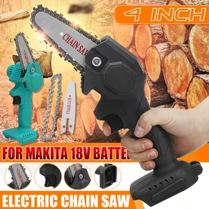 Новая беспроводная Электрическая цепная пила, 4 дюйма, бесщеточный двигатель, электроинструмент, садовая бензопила по дереву, мощное лезвие для 18 в, аккумулятор Makita