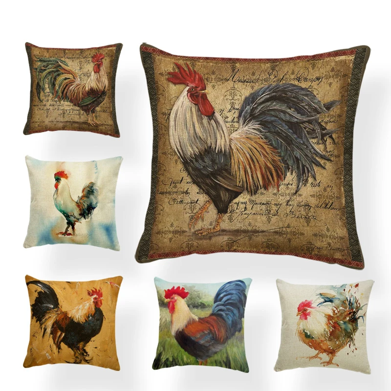 Винтажный стиль подушка в виде животных набор цветок петуха алфавит украшение