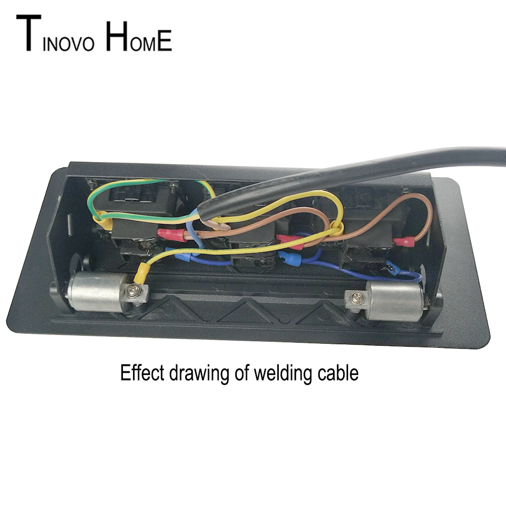 Медленное отскакивание настольная розетка / 3-позиционная Европейская стандартная панель из цинкового сплава Стальная коробка выключателя 1,5 м кабель с европейской вилкой.