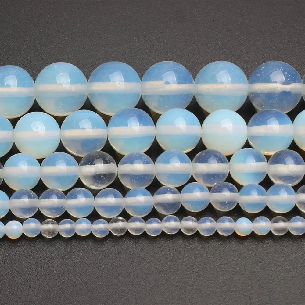 Камень Натуральный незакрепленный гладкий белый опалитовый кварц круглые