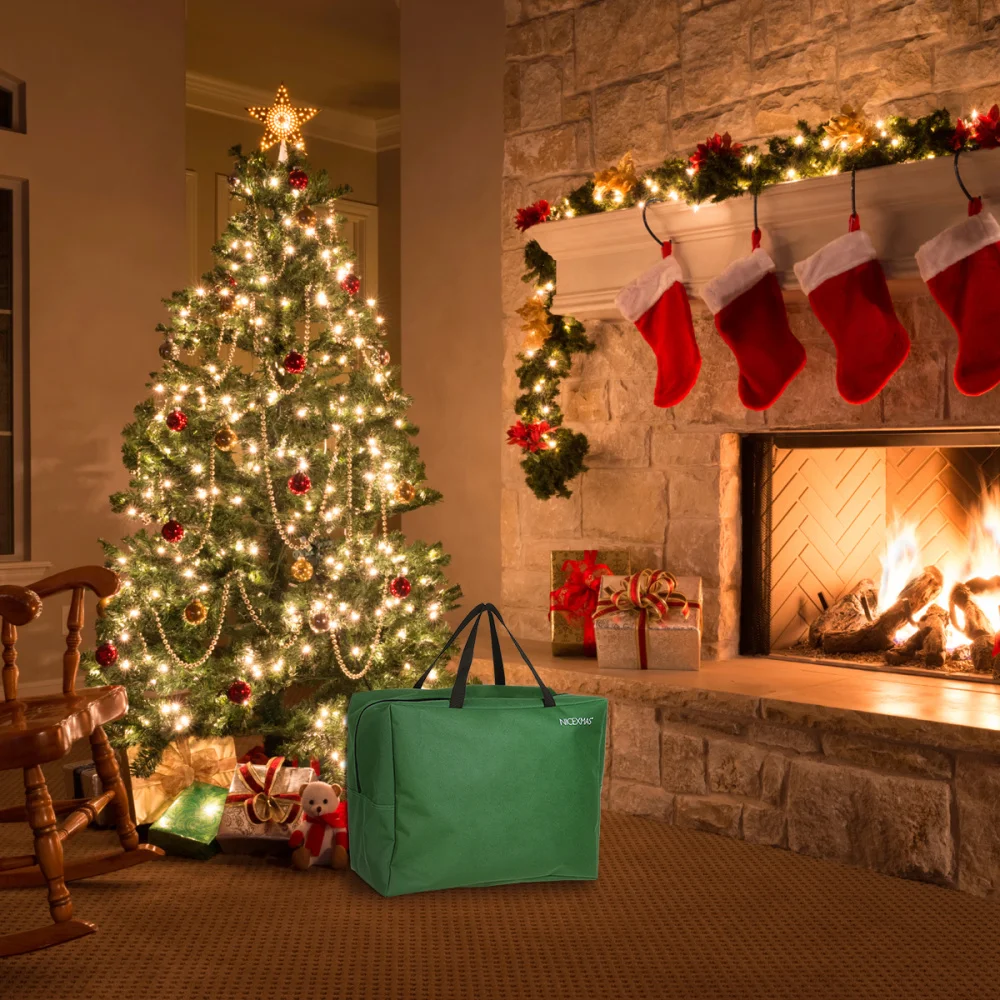 

NICEXMAS Red Holiday Christmas Tree Storage Bag Roomy Zippered Bag for Artificial Christmas tree with Handles