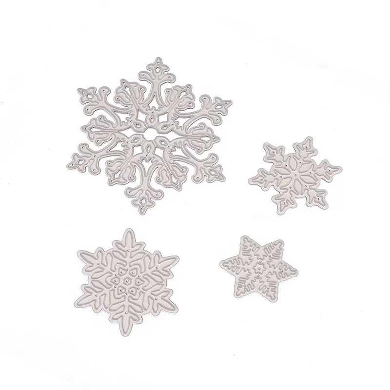 4pcs/set Snowflake Cutting Dies Christmas Metal Cutting Dies Stencils Die Cut for DIY Scrapbooking Album Paper Card Embossing
