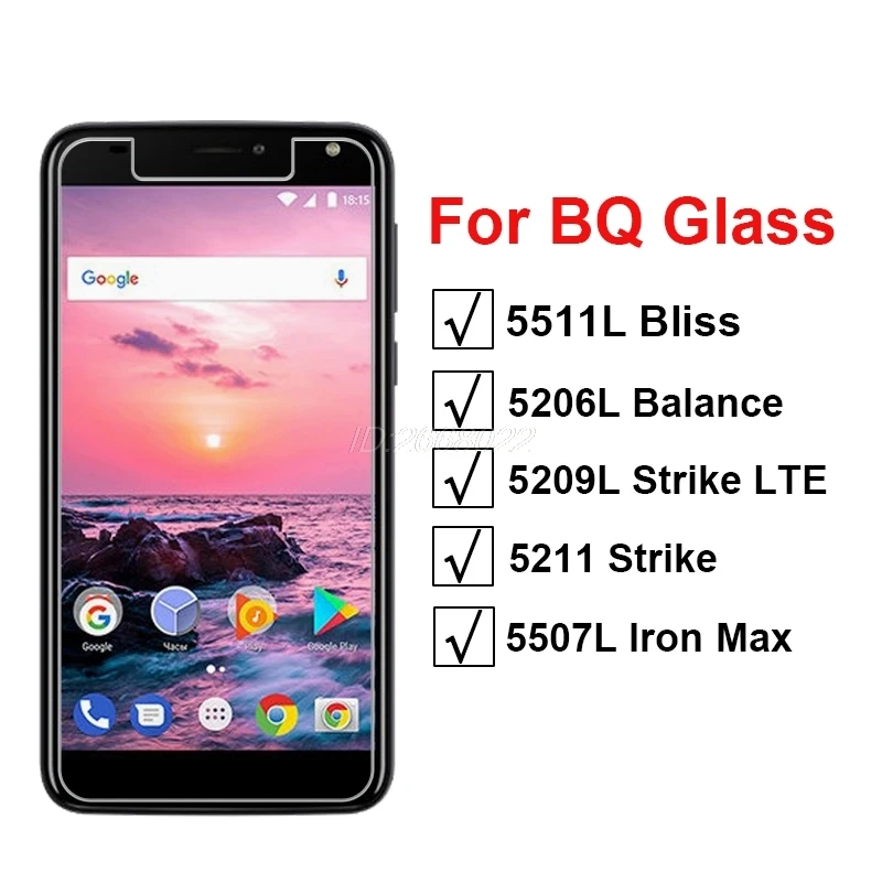 

Tempered Glass for BQ BQ-5511L Bliss Smartphone Film Explosion-proof 9H Protective Screen Proector for BQ-5206L 5209L 5211 5507L