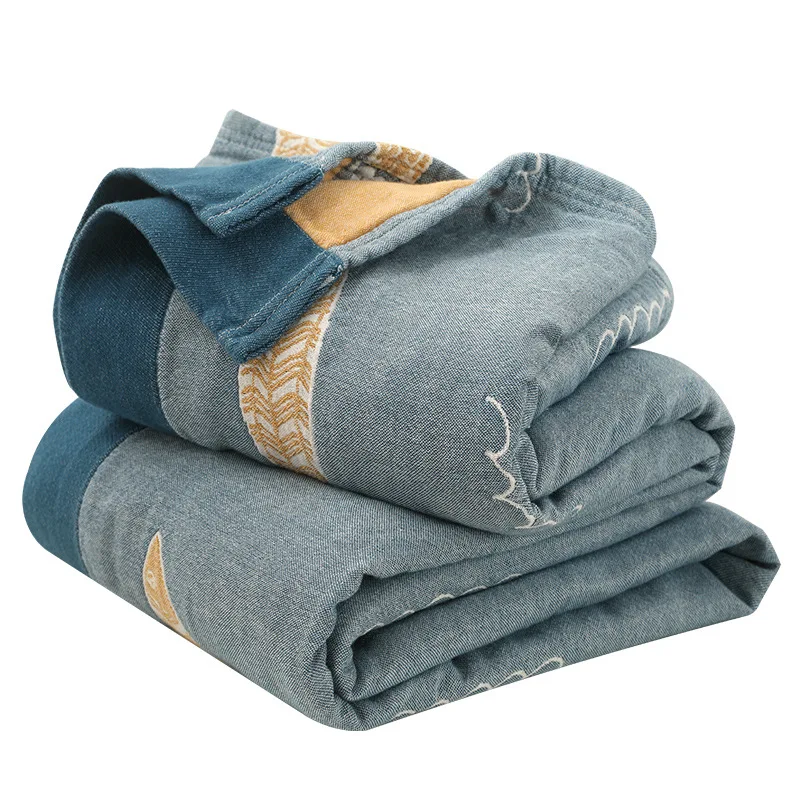 

100% Cotton High Quality Fluffy Blanket Home Bedding Set Summer Toweling Coverlet Travel Breathable Chic Large Throw Blanket