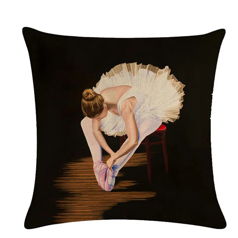 Винтажная балетная танцовщица подушка для сиденья в автомобиль поясная льняная