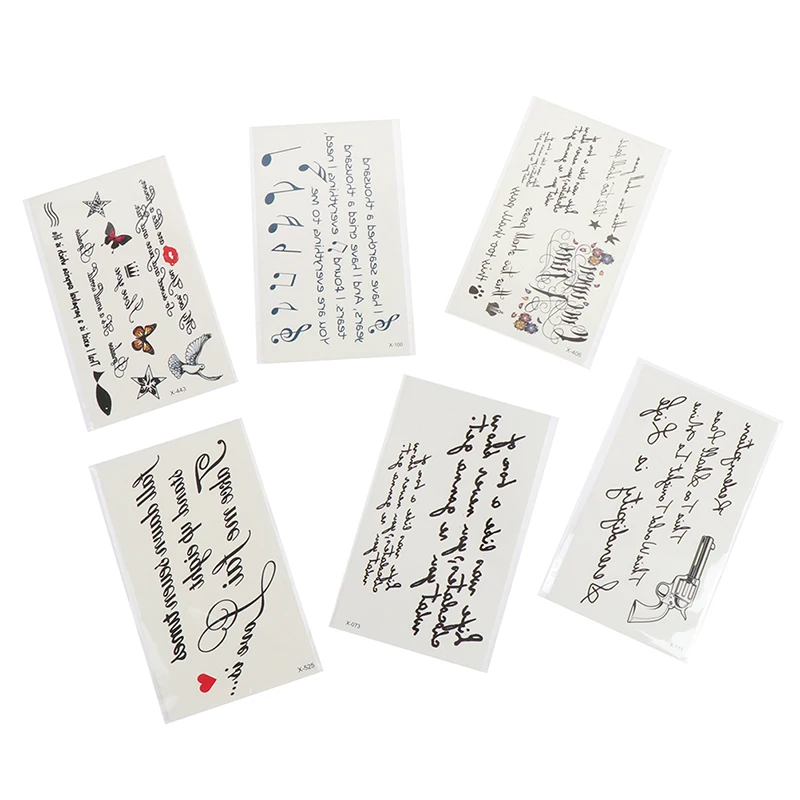 Наклейка Временная водостойкая с английскими буквами 5 шт. | Красота и здоровье