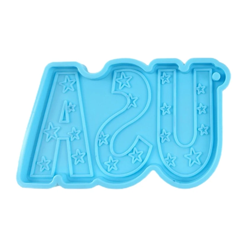

Letters USA Keychain Epoxy Resin Mold Handmade Necklace Pendant Silicone Mould DIY Crafts Jewelry Casting Tool