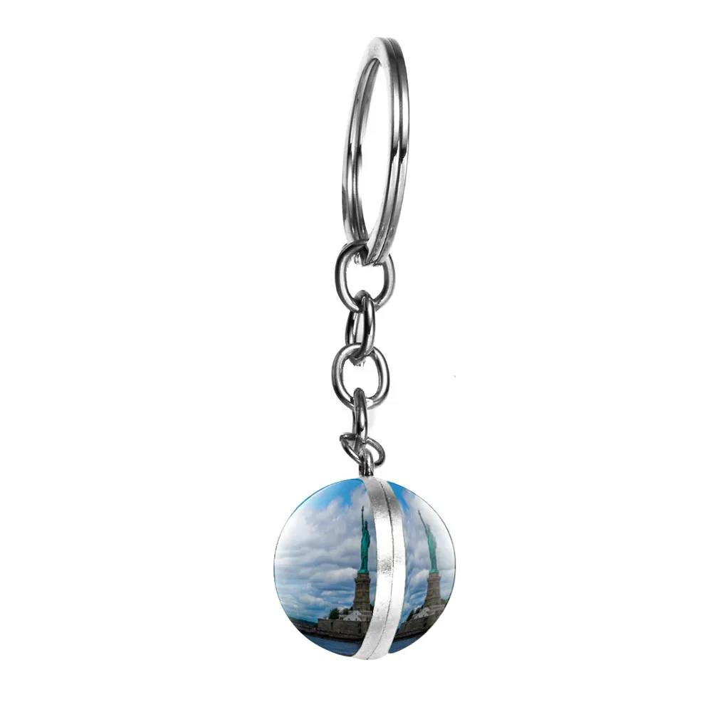 SONGDA New Fashion Statue Of Liberty York Pendants Keychain Double Sided Art Photo Glass Cabochon For Women Jewelry | Украшения и