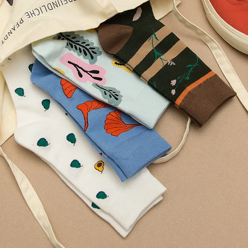 Японский Корейский стиль мультфильм растения Фрукты смешные носки женские для