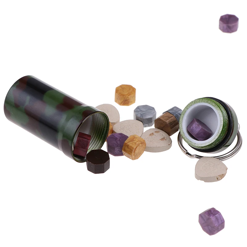 

Portable Outdoor WaterProof Mini Camouflage Aluminium Pill Box Case Cache Container Key Rings Keychain Holder Vial