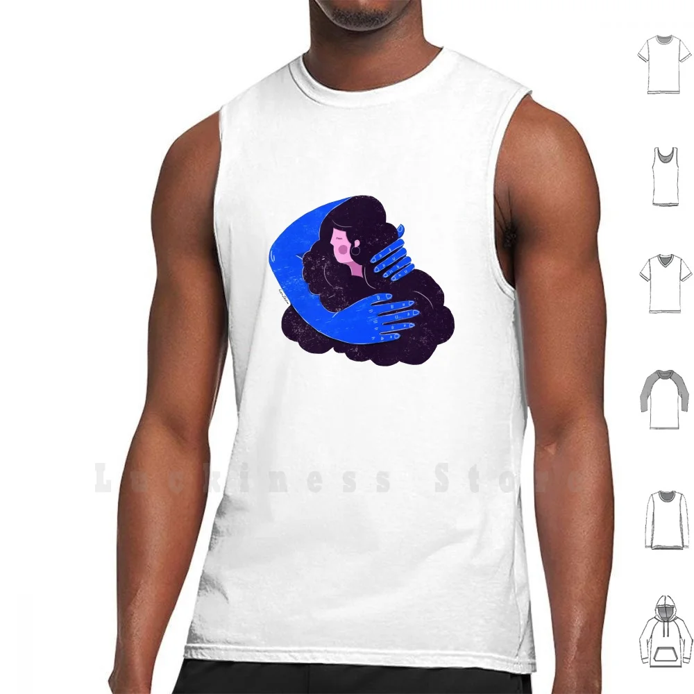 Теплая майка с принтом Love Майки героями из мультфильма без рукавов Цвет голубой