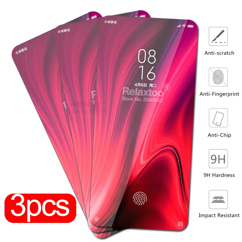 Закаленное стекло для xiaomi mi 9 t 3 шт. Защитная пленка экрана xiomi a3 mi9 pro 10 lite youth a2 light se
