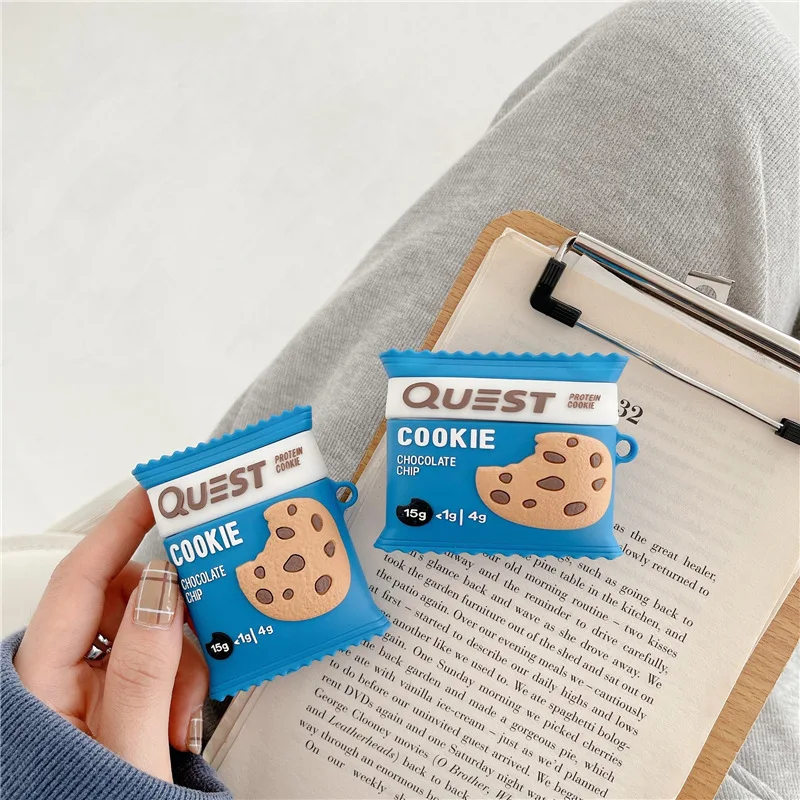 

For Airpods Case,Cute Cookie Chip Food Case For Airpods 1/2 Case,Soft Silicone Earphone Headphone Cover For Airpods Pro Case